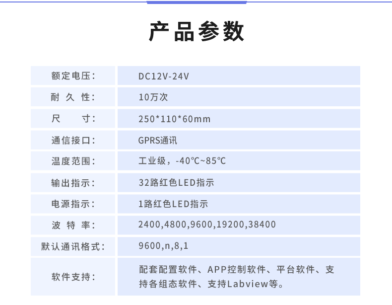 云平台 GPRS-323232-MT 远程数采控制器 产品参数