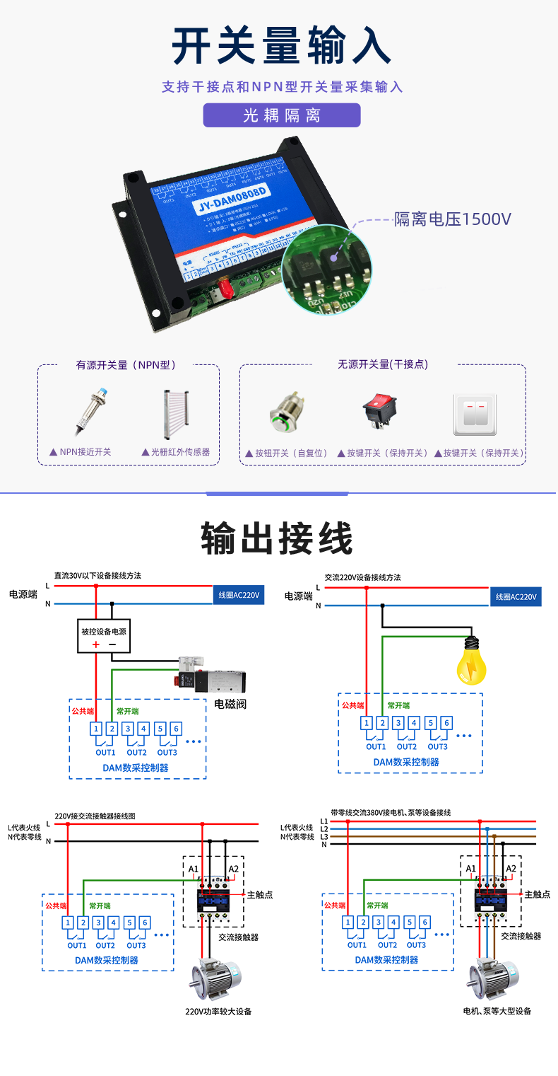 LoRa0808D LoRa无线控制模块开关量输入