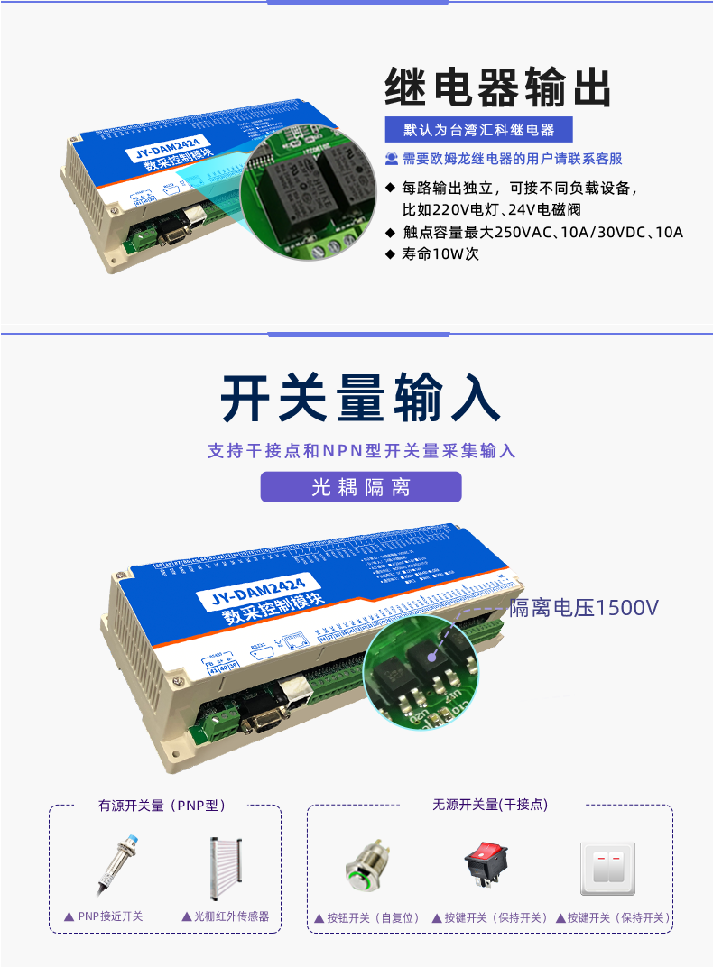 云平台 DAM-2424 工业级I/O模块输入说明