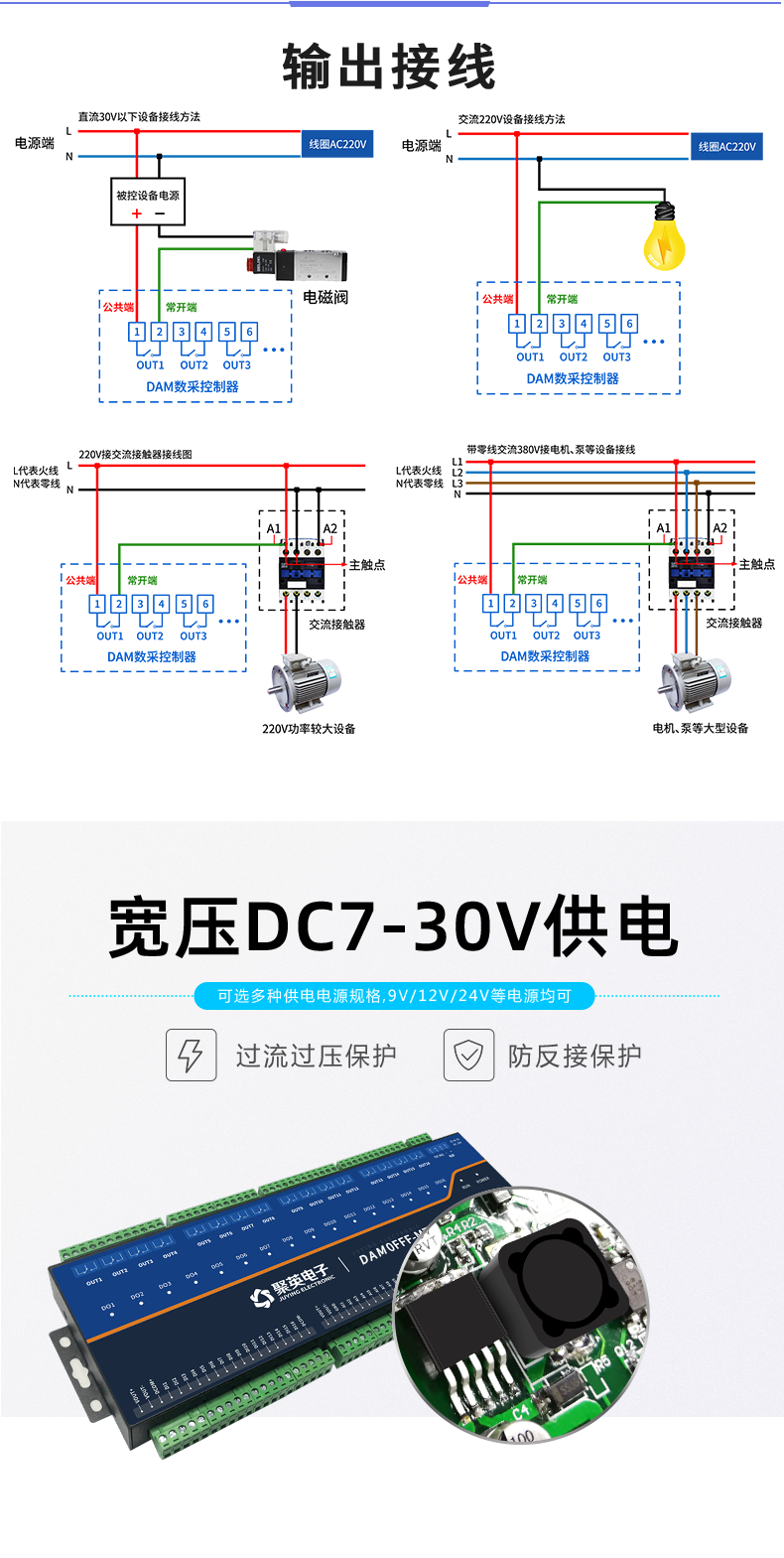 LoRa0FFF-MT LoRa无线测控模块输出接线