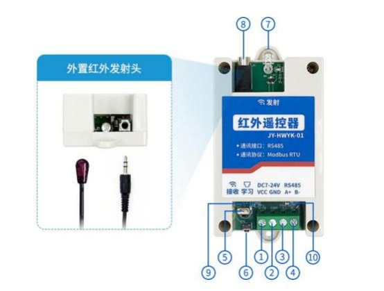 聚英红外遥控器接口说明