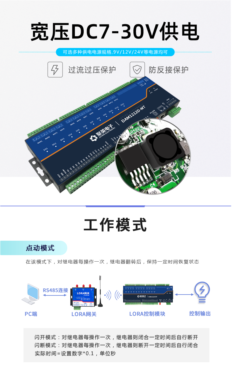 LoRa1212D-MT LoRa无线测控模块工作模式
