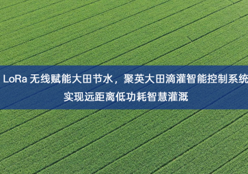 「智慧农业」LoRa 无线赋能大田节水，聚英大田滴灌智能控制系统实现远距离低功耗智慧灌溉